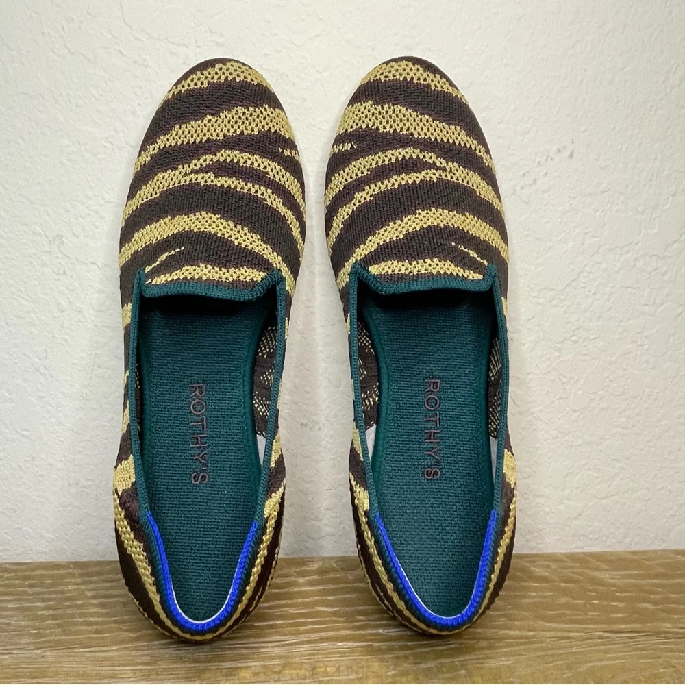 Rothy's Chai Zebra Pattern Brown and Tan Size 8